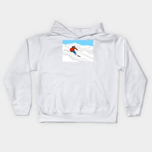 Skier Illustration Kids Hoodie